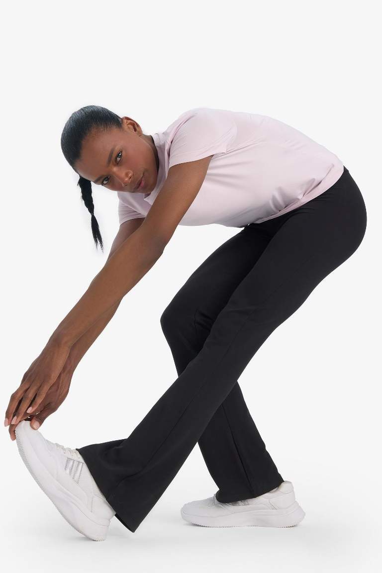DeFactoFit flare fit спортивные брюки с высокой талией, поддержкой и стандартной длиной