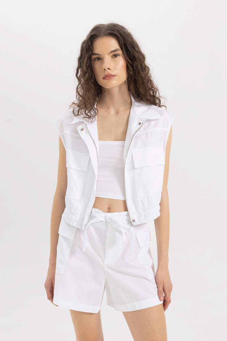 Regular Fit Gabardine Sleeveless Shirt