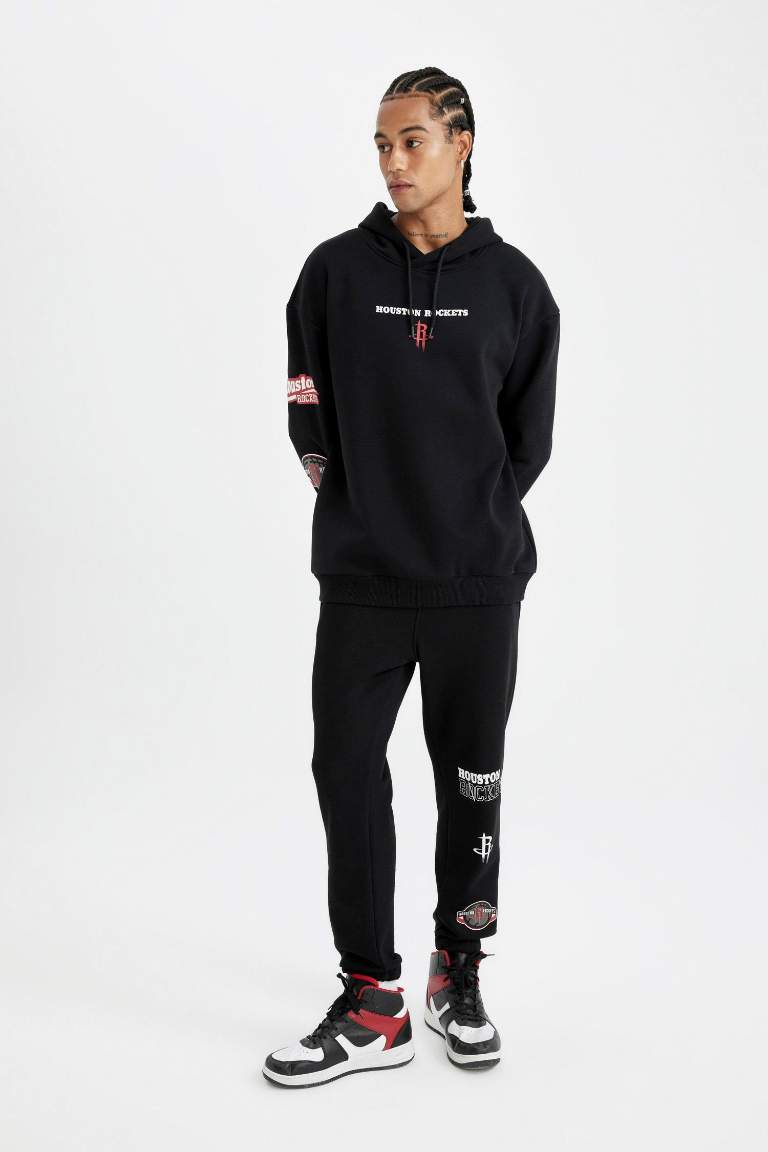 DeFactoFit NBA Houston Rockets Standard Fit Thick Sweatpants