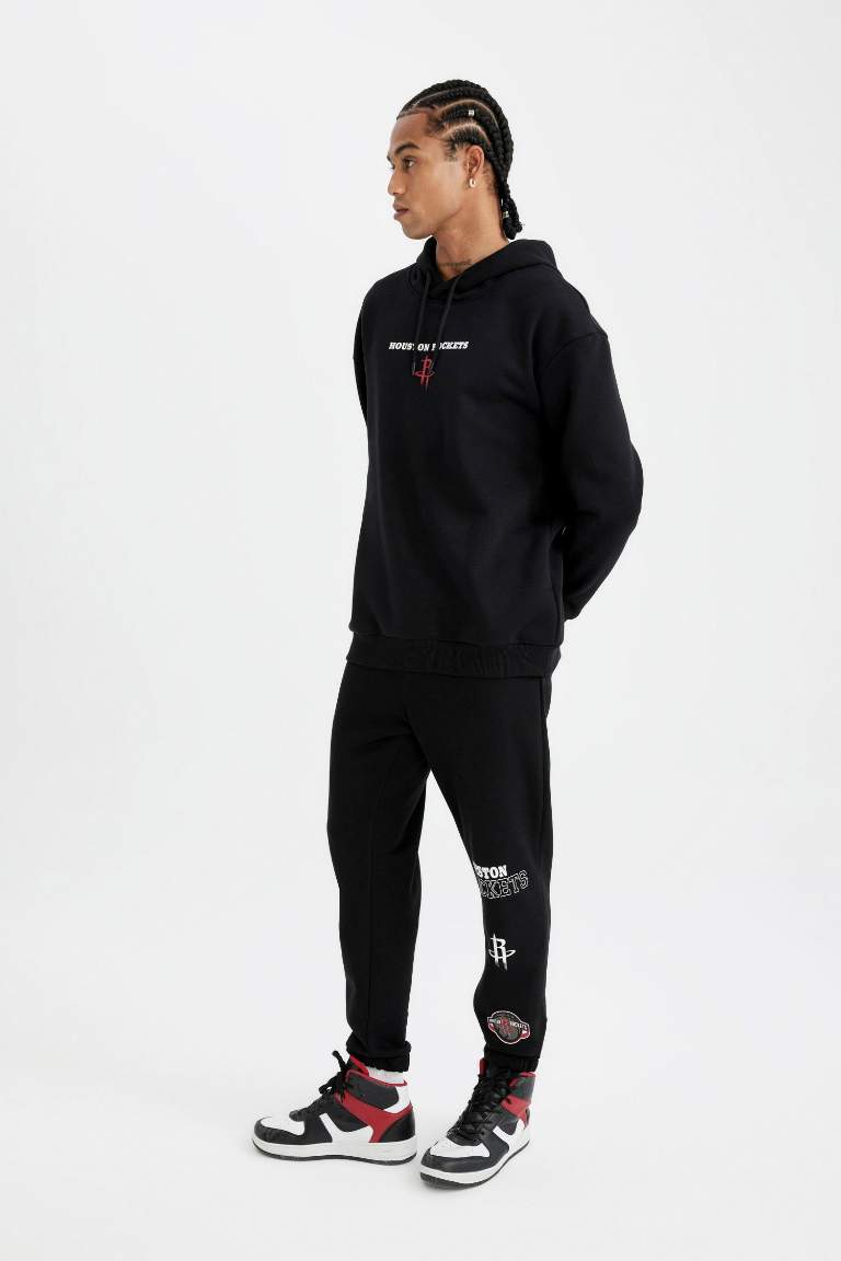 DeFactoFit NBA Houston Rockets Standard Fit Thick Sweatpants