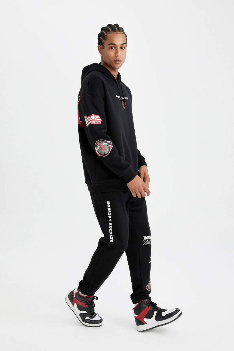 DeFactoFit NBA Houston Rockets Standard Fit Thick Sweatpants