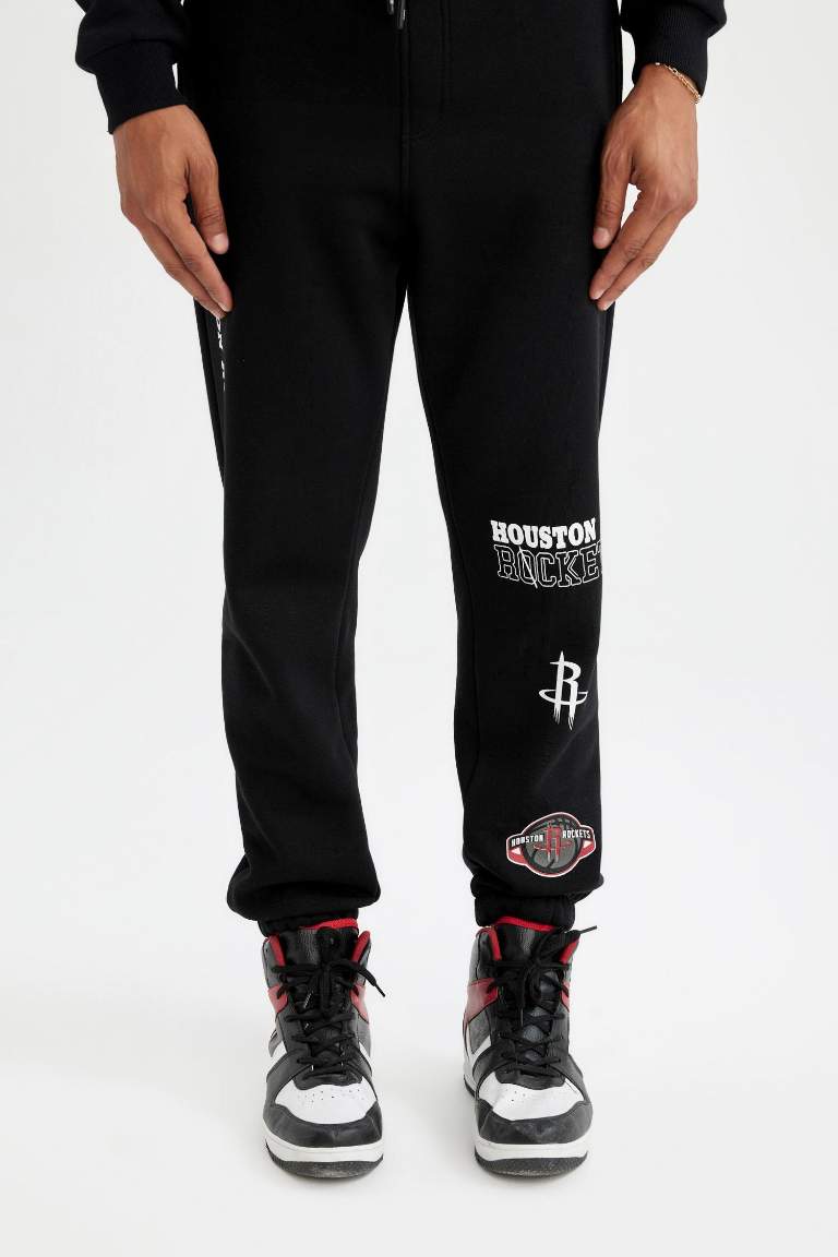 DeFactoFit NBA Houston Rockets Standard Fit Thick Sweatpants
