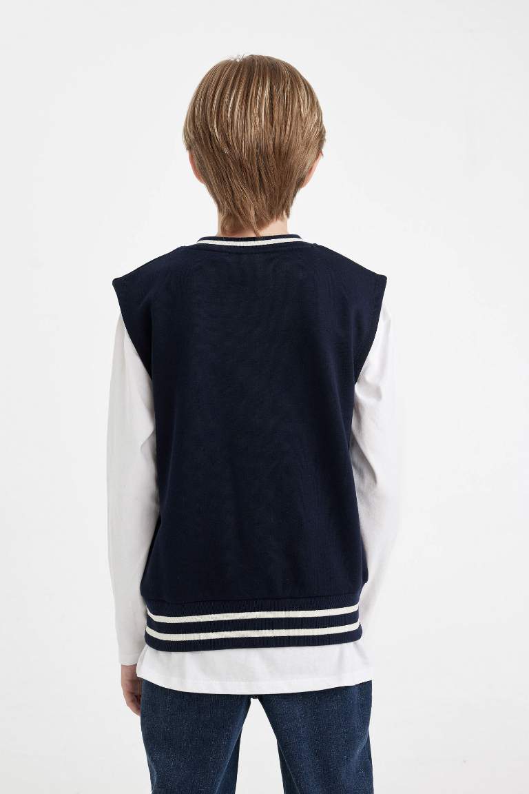 Boy Oversize Fit Thick Sweatshirt Fabric Vest