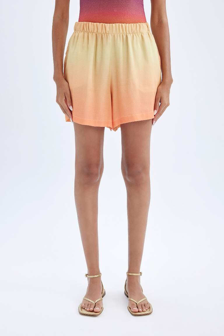 High Waist Cropped Satin Shorts