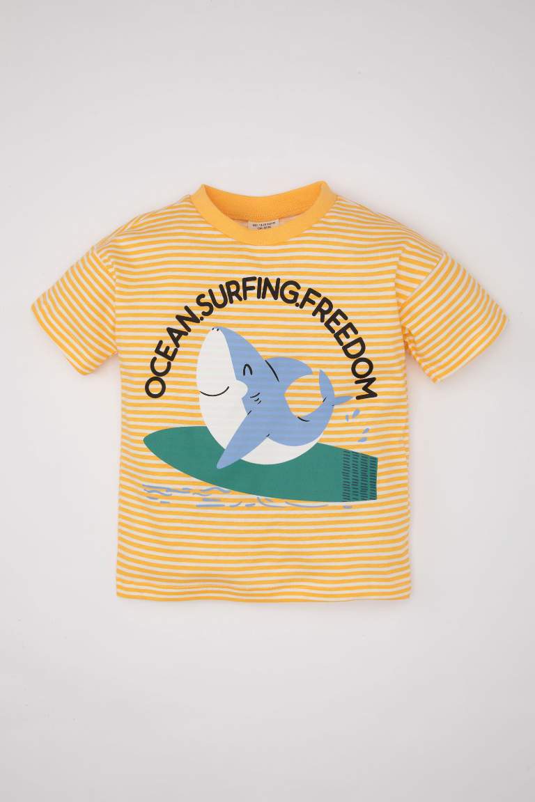 Baby Boy Shark Printed Short Sleeve T-Shirt