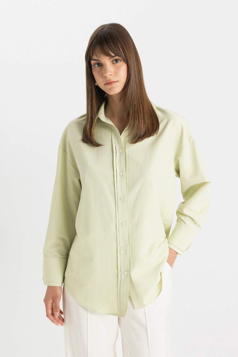 Relax Fit Poplin Uzun Kollu Gömlek Tunik