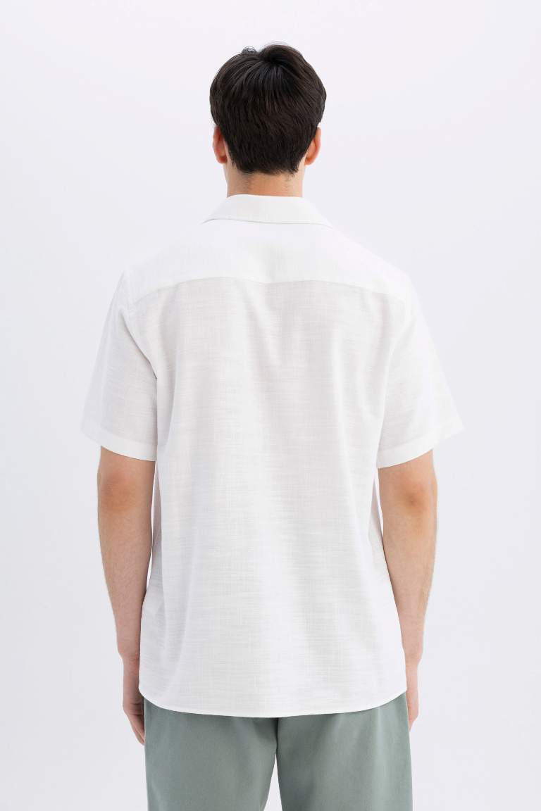 White MAN Regular Fit Textured Short Sleeve Shirt 3142316 | DeFacto