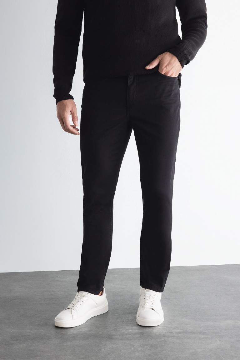 Chino Kanvas Pantolon Slim Fit Dar Kesim Pamuklu Esnek Dar Paça