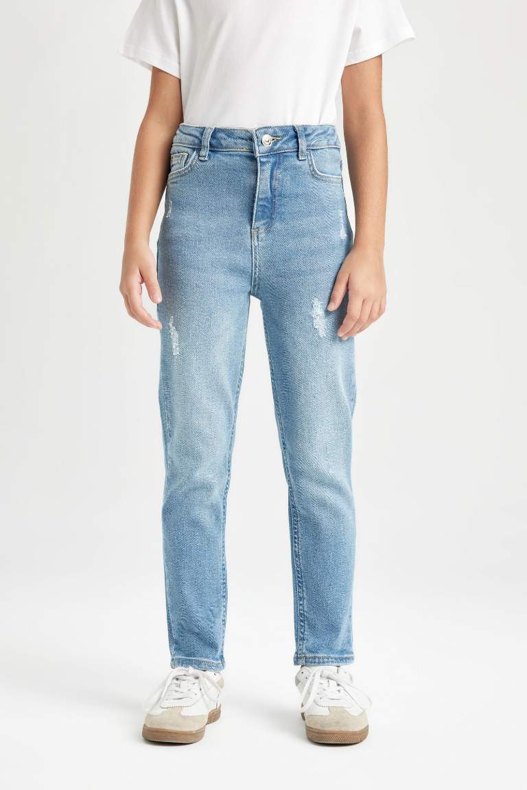 Jean coupe Skinny avec détails déchirés pour Fille