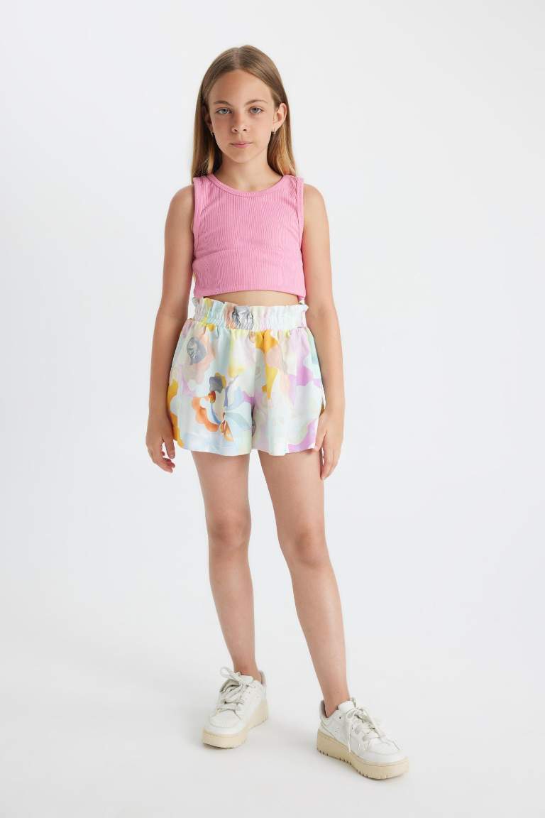 Girl Cotton Patterned Shorts