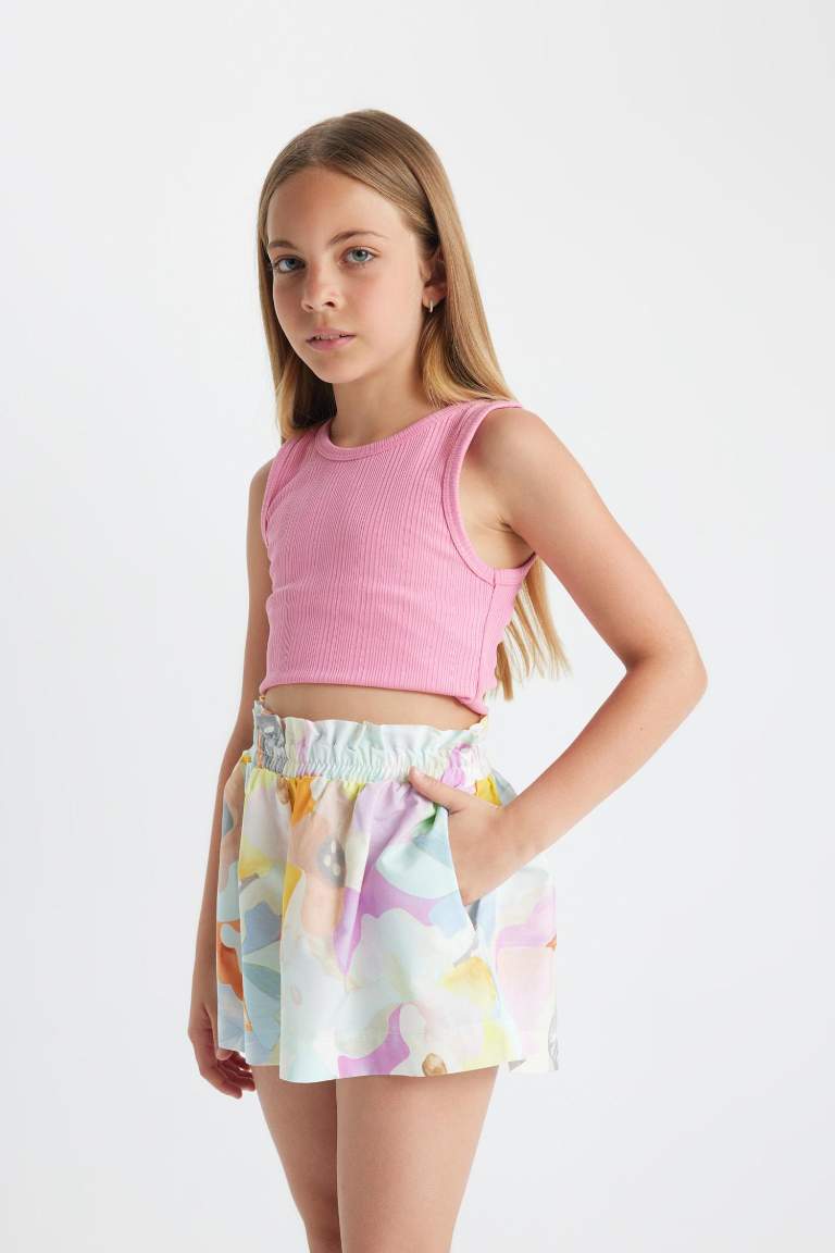 Girl Cotton Patterned Shorts