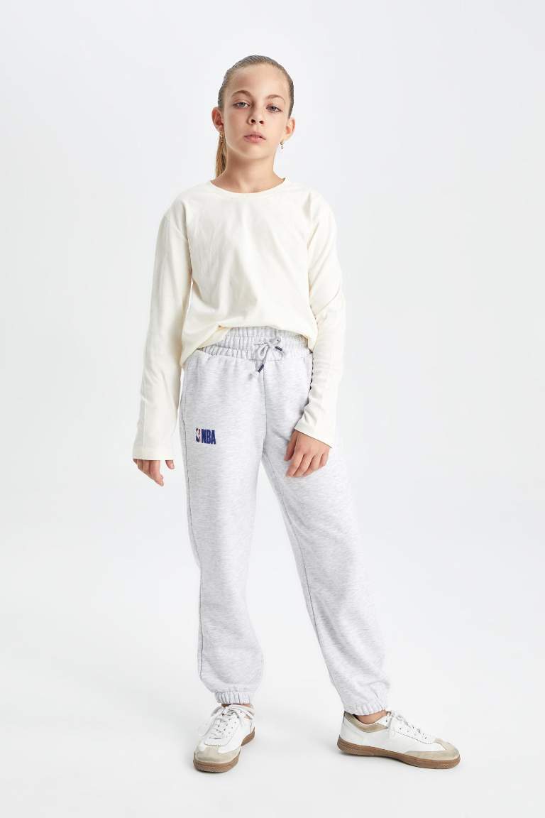Kız Çocuk NBA Wordmark Beli Paçası Lastikli Cepli Jogger Eşofman Altı