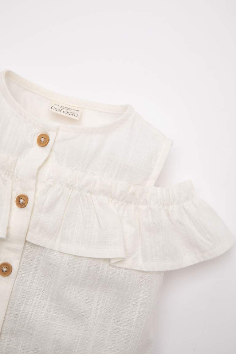 Ensemble de Blouse en Popeline sans Manches et Short pour Bébé Fille