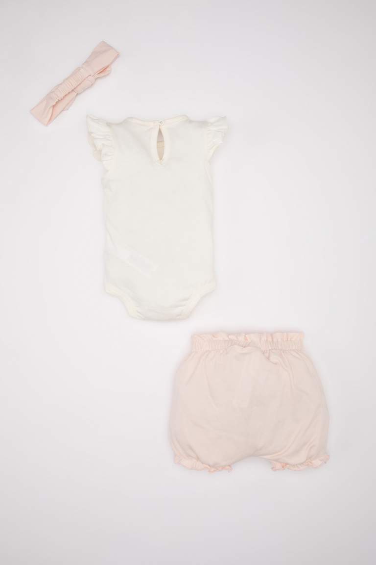 Ensemble de Body en coton imprimé fruits Short et bandeau pour bébé fille