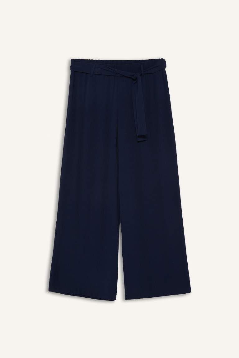 Culotte Geniş Paça Krinkıl Viskon Kapri