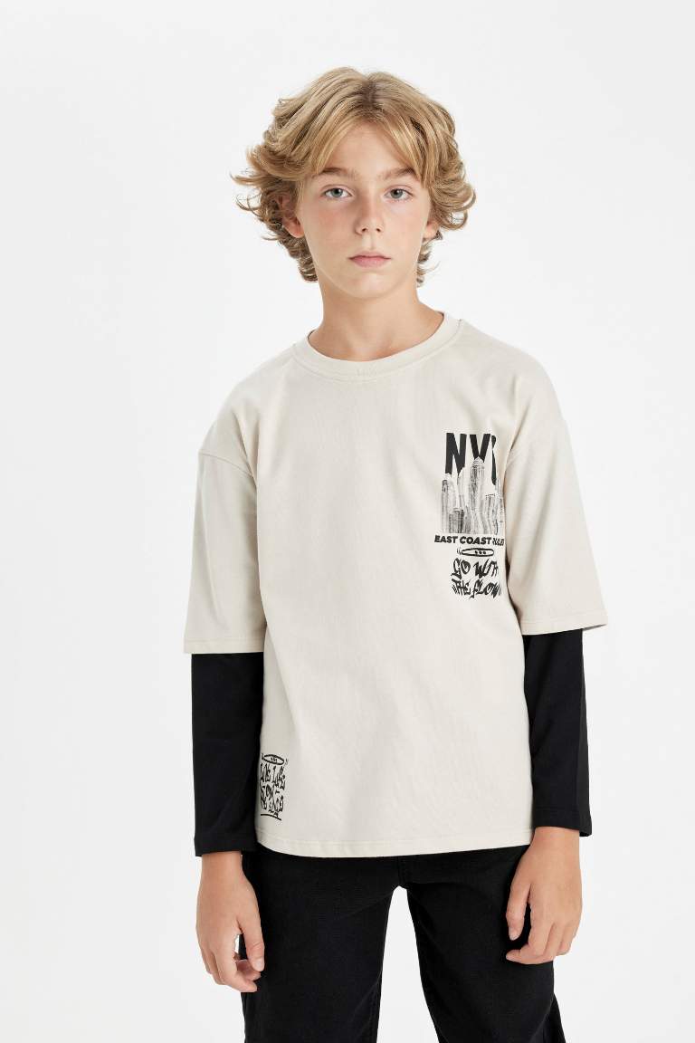 Boy Boy Crew Neck Printed T-Shirt