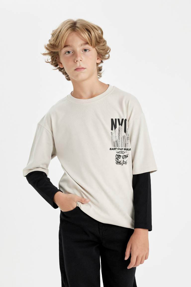 Boy Boy Crew Neck Printed T-Shirt