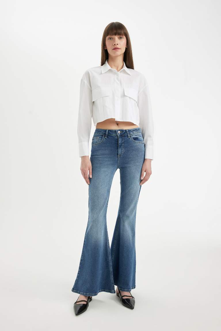 Mia Normal Waist Flared Long Jeans