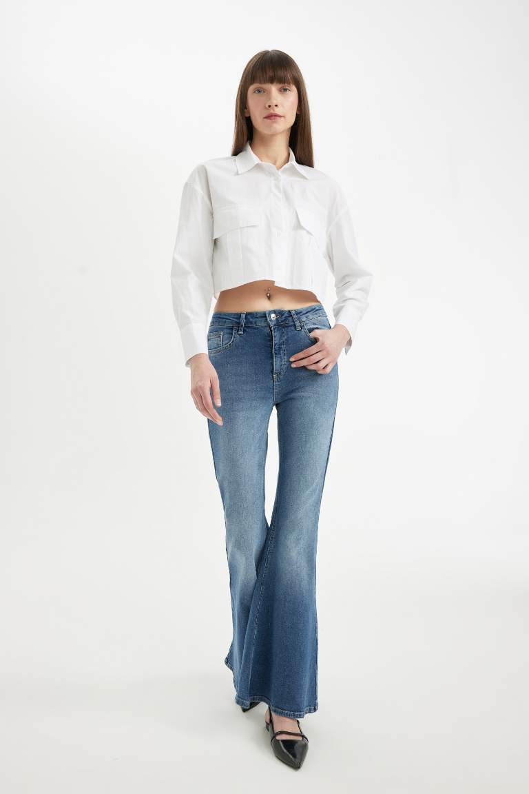 Mia Normal Waist Flared Long Jeans