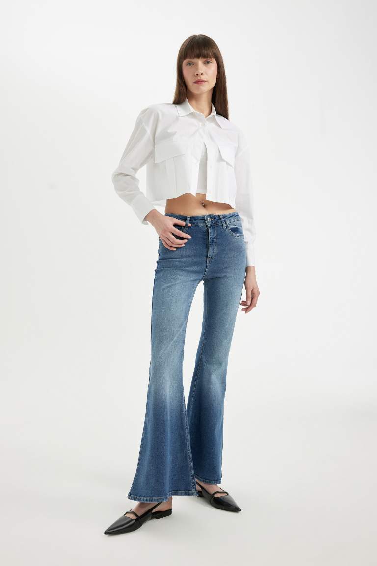 Mia Normal Waist Flared Long Jeans