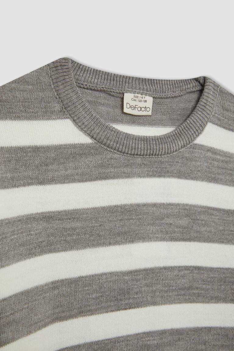 Boy Crew Neck Striped Knitted Pullover