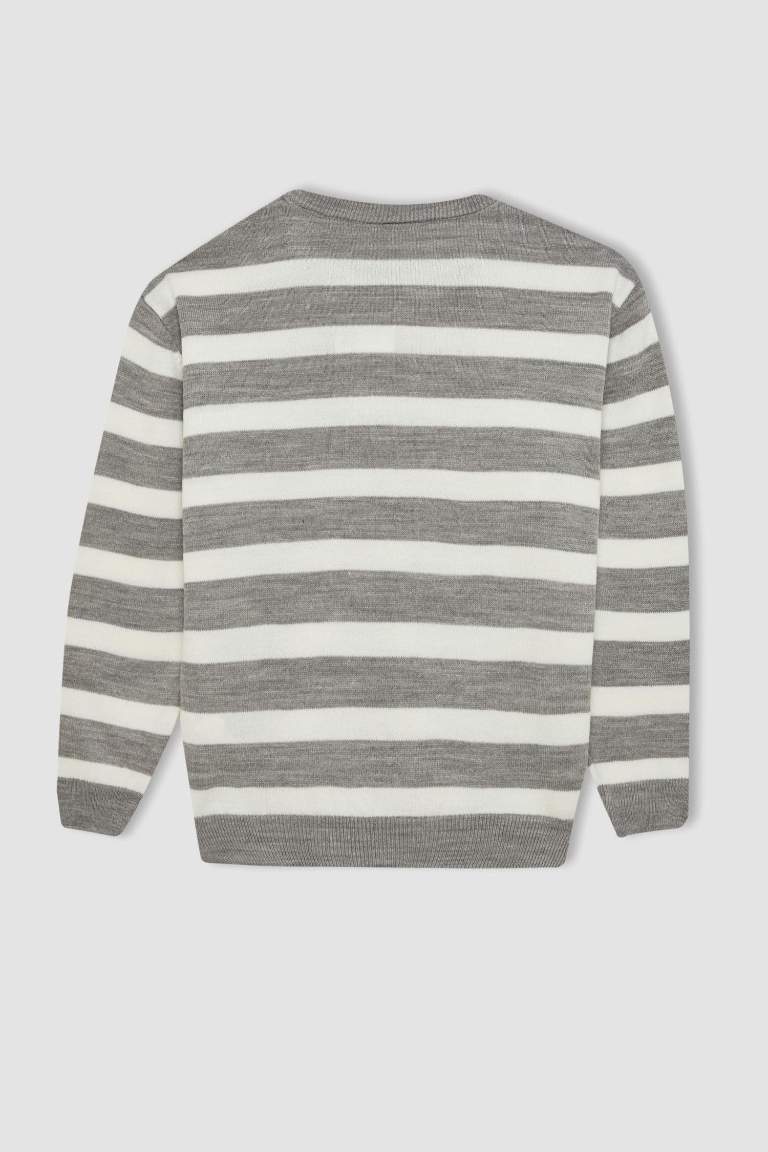 Boy Crew Neck Striped Knitted Pullover