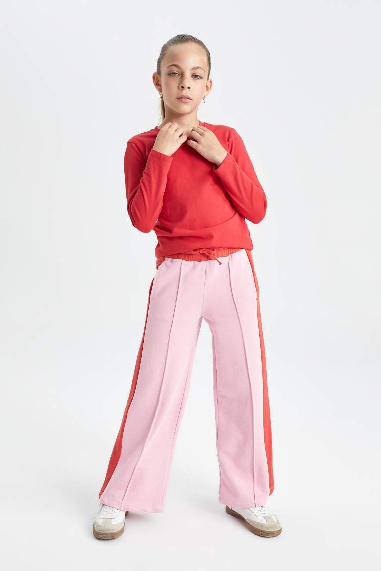 بنطلون سويت بانتس بناتي وايد ليج برجل واسع