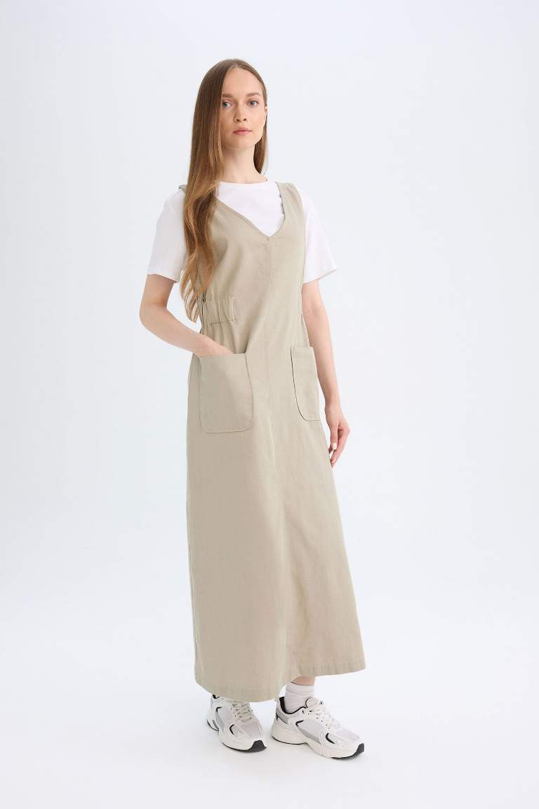 Robe Tissée en Gabardine à coupe régulière