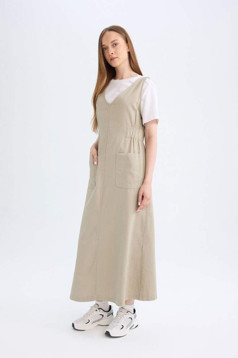 Robe Tissée en Gabardine à coupe régulière