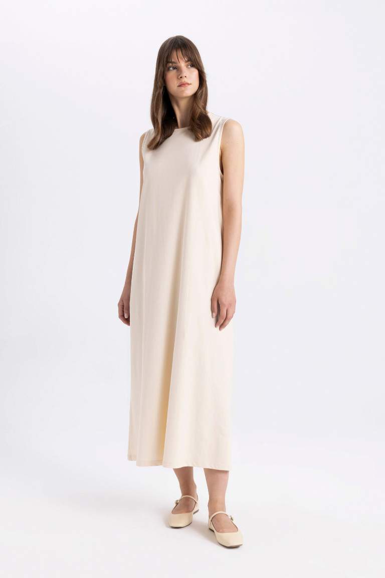 Regular Fit Sleeveless Maxi Cotton Dress