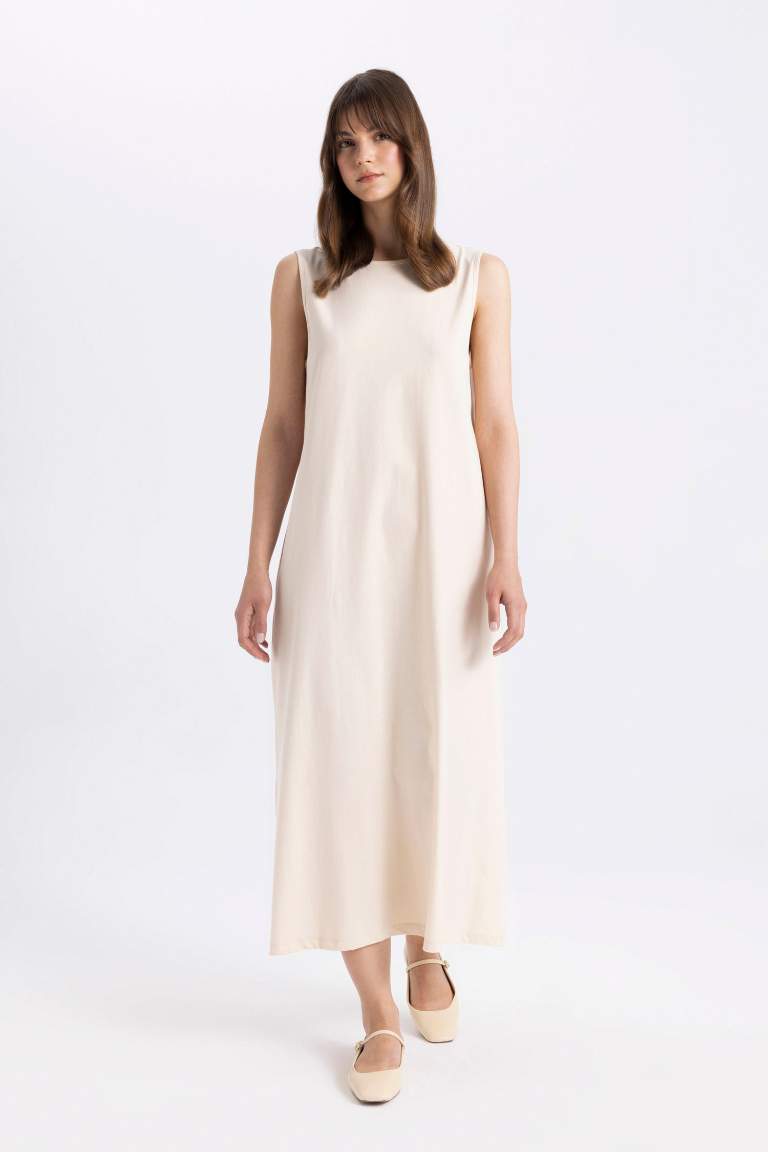 Regular Fit Sleeveless Maxi Cotton Dress