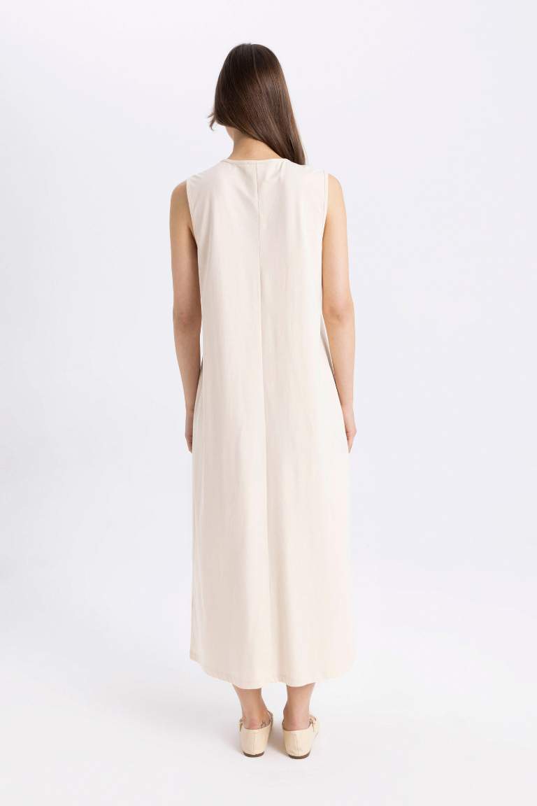 Regular Fit Sleeveless Maxi Cotton Dress