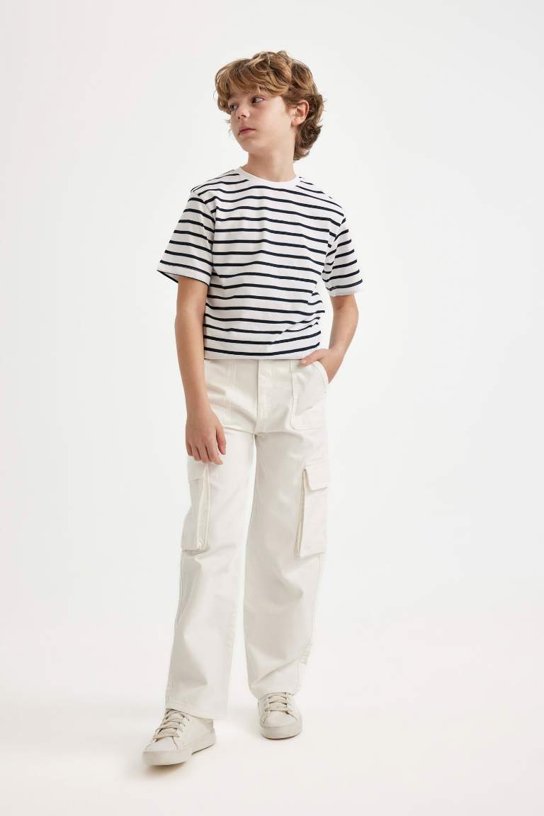 Boy Crew Neck Striped Short Sleeve T-Shirt