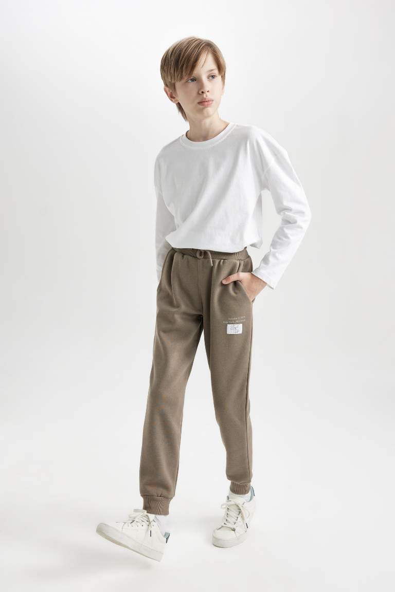 Boy Elastic Waist Leg Printed Sweatpants