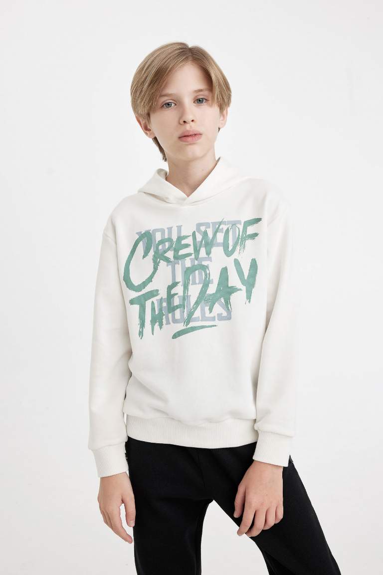 Boy Printed Hooded Sweatshirt