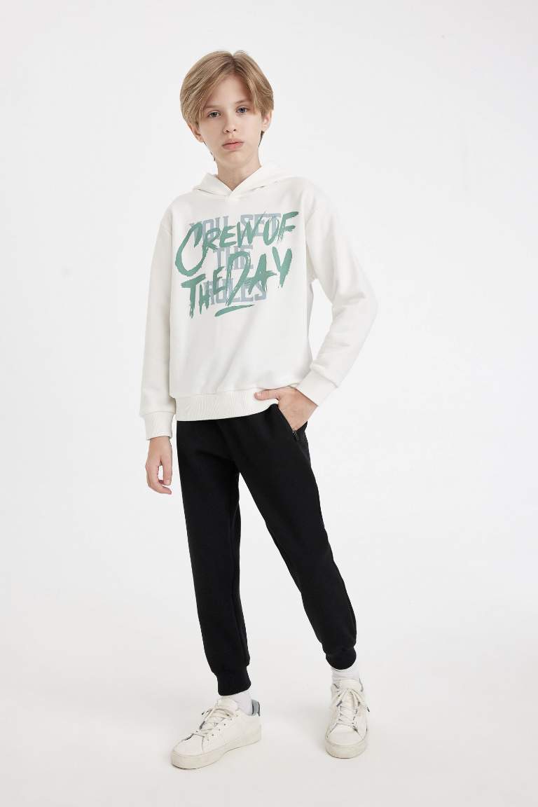 Boy Printed Hooded Sweatshirt