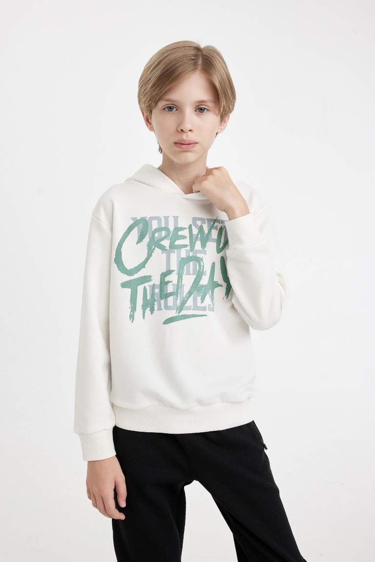 Boy Printed Hooded Sweatshirt