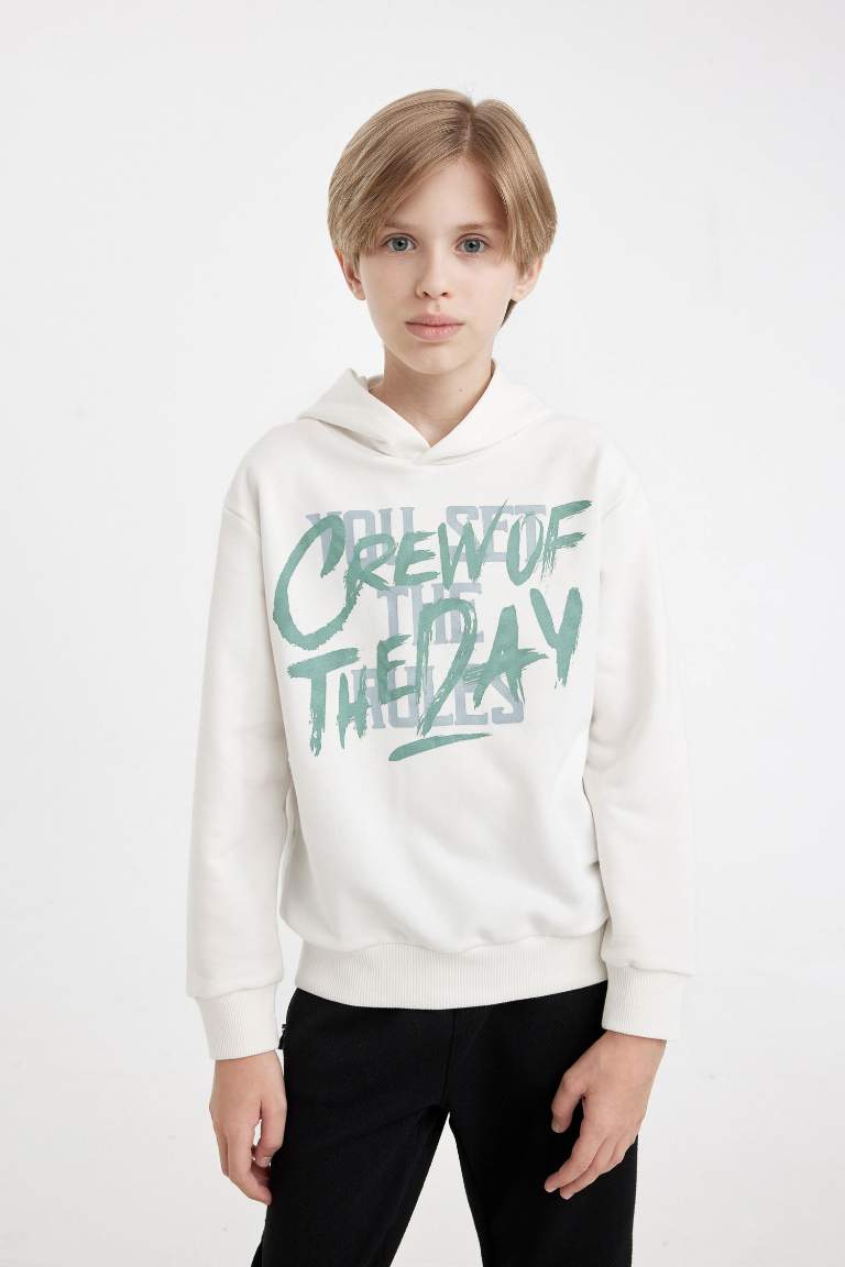 Boy Printed Hooded Sweatshirt