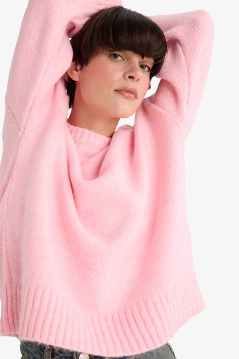 Oversize Fit Crew Neck Knitwear Pullover