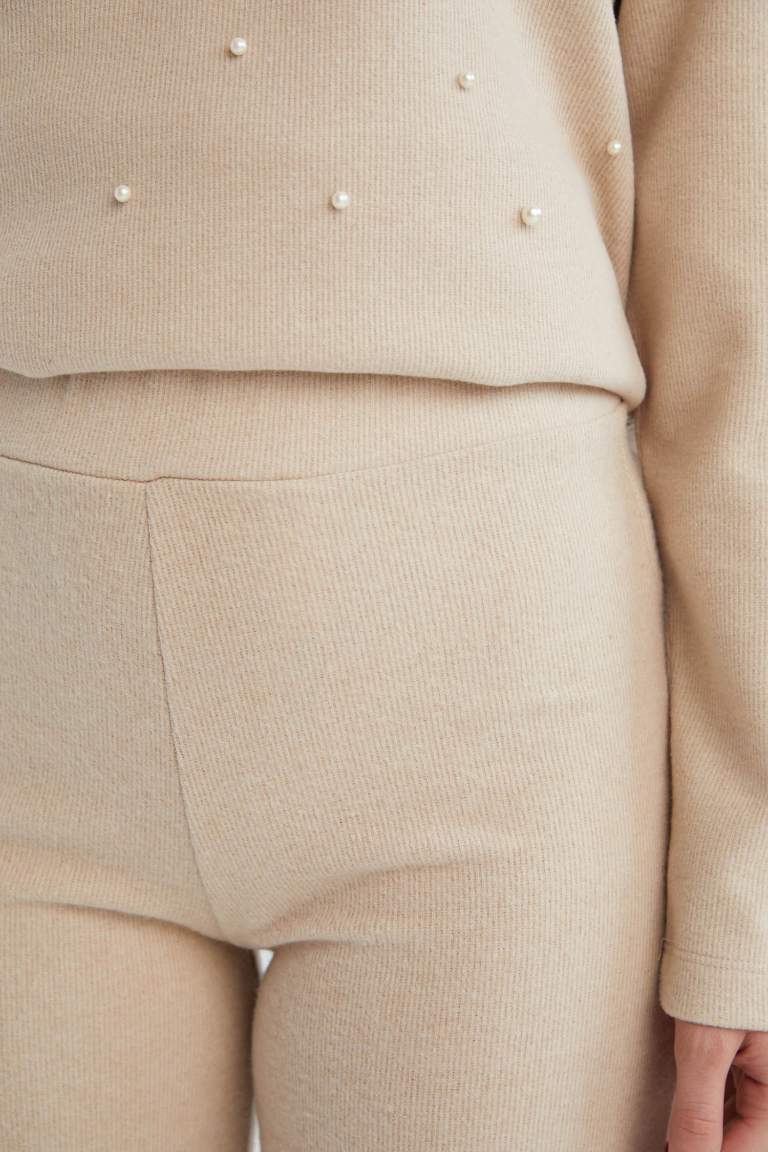 Triko Pantolon Wide Leg Geniş Bol Paça Selanik Kumaş Basic Düz