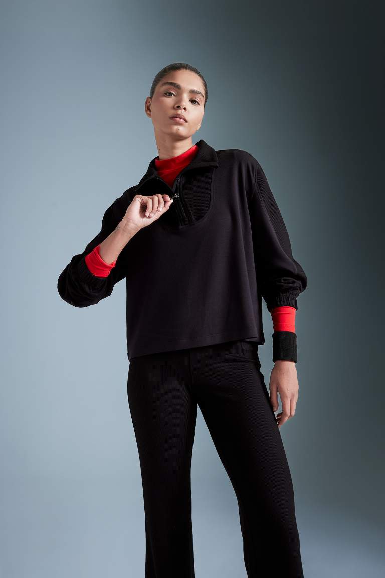 DeFactoFit Oversize Fit Modal Sports Sweatshirt