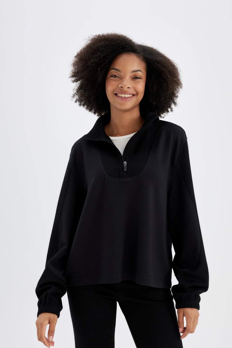 DeFactoFit Oversize Fit Modal Sports Sweatshirt