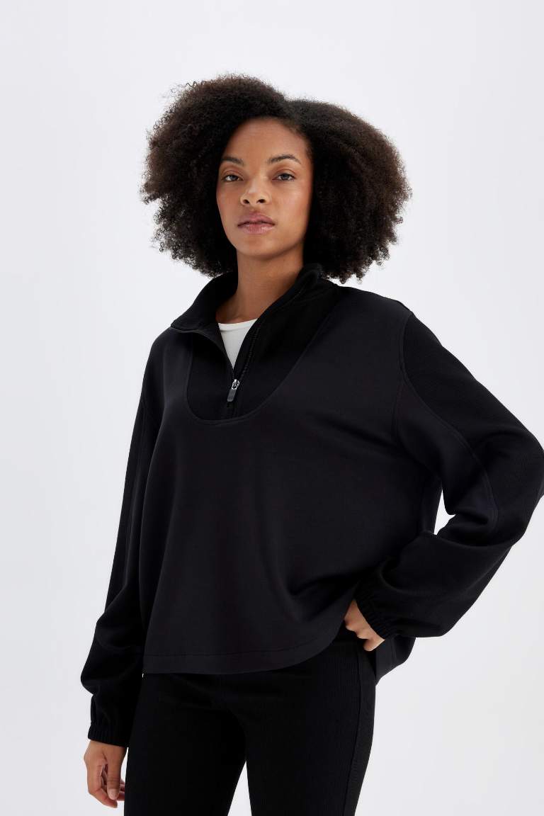 DeFactoFit Oversize Fit Modal Sports Sweatshirt