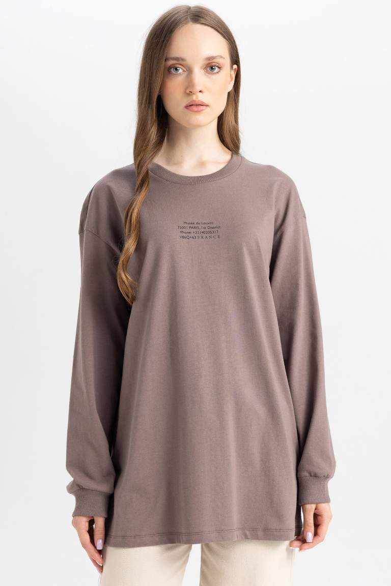 Regular Fit Crew Neck Long Sleeve Tunic