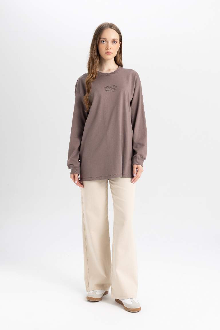 Regular Fit Crew Neck Long Sleeve Tunic