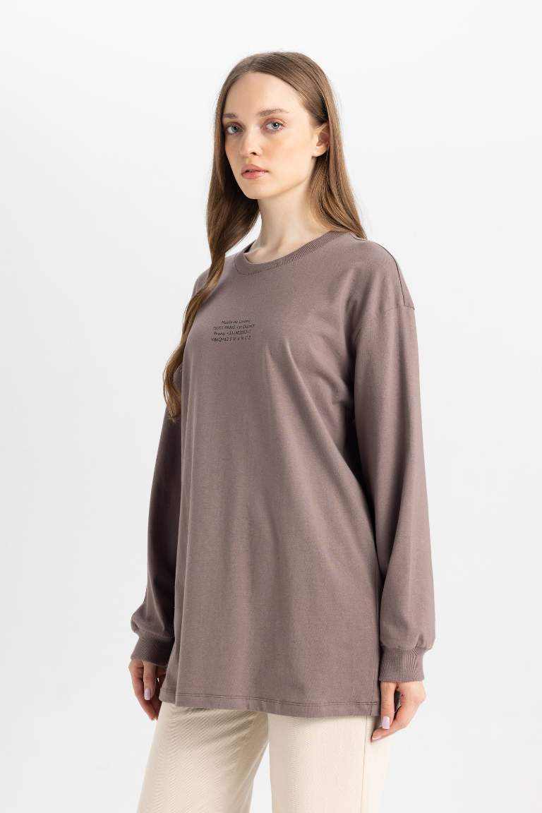 Regular Fit Crew Neck Long Sleeve Tunic