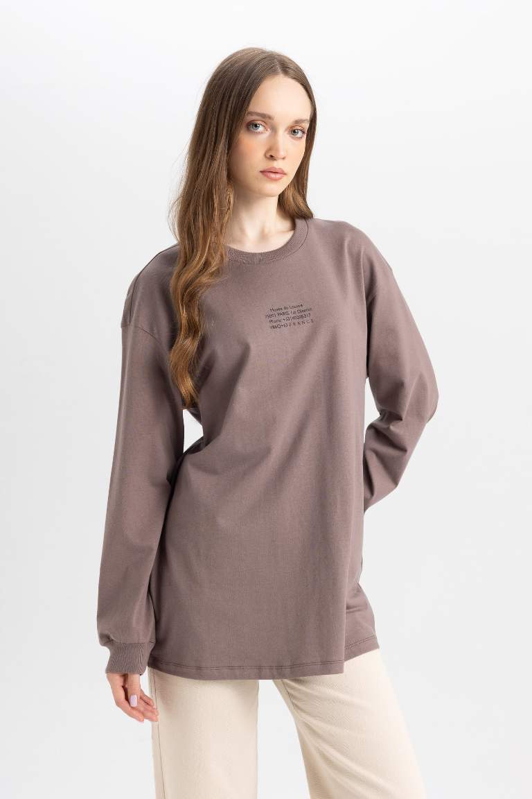 Regular Fit Crew Neck Long Sleeve Tunic