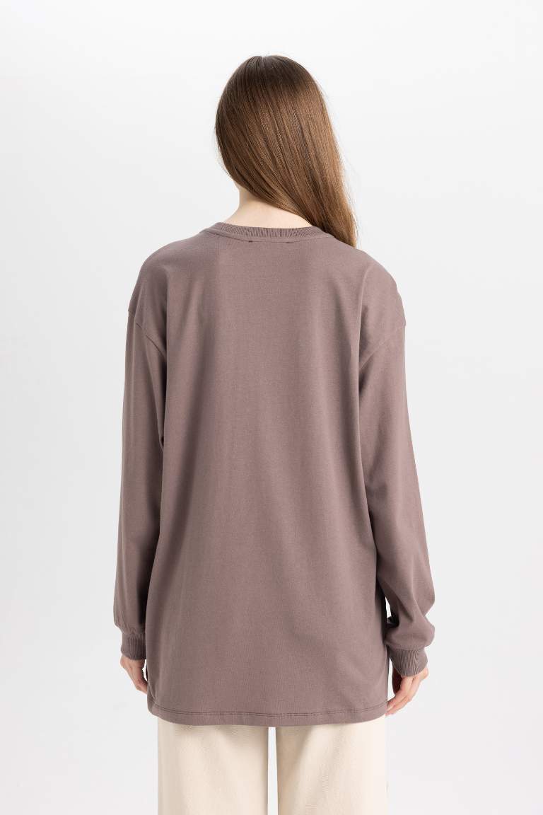 Regular Fit Crew Neck Long Sleeve Tunic