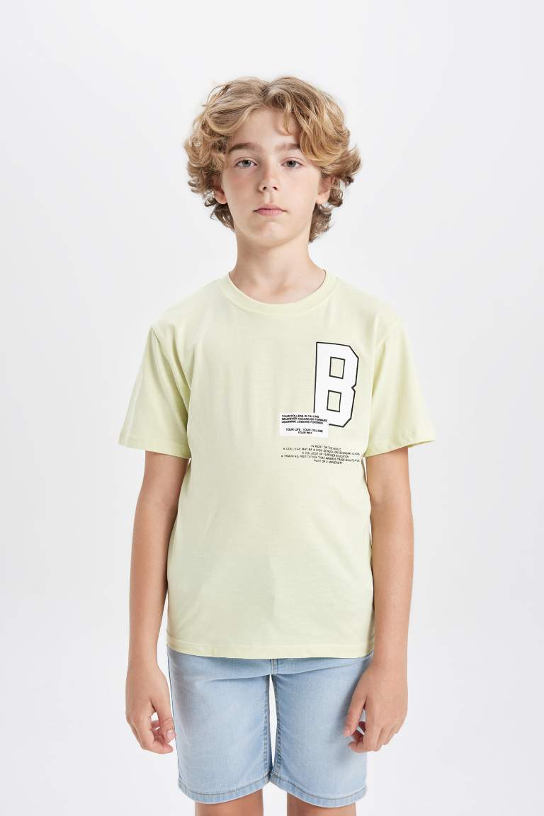 Boy Crew Neck Printed Short Sleeve T-Shirt