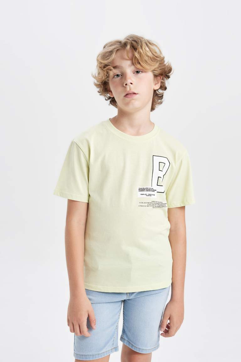 Boy Crew Neck Printed Short Sleeve T-Shirt